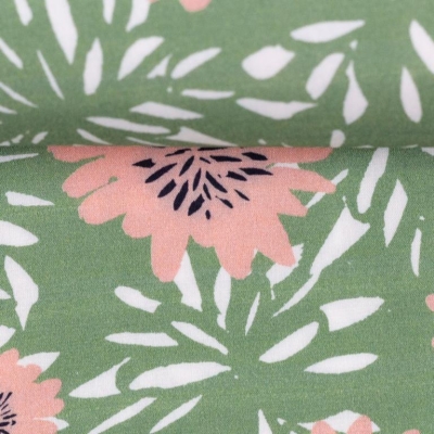 Viskose | JONNA Blumen | Grün